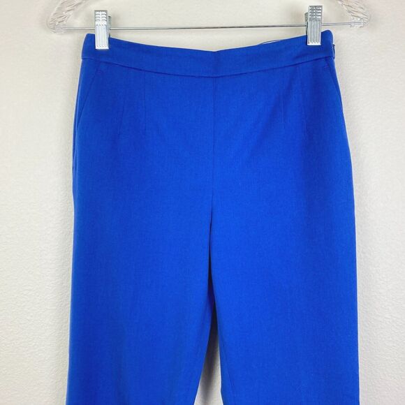 J.CREW Women's Martie Pants Size 4 Blue Cotton Blend Stretch Ankle Slim Fit - Picture 2 of 8